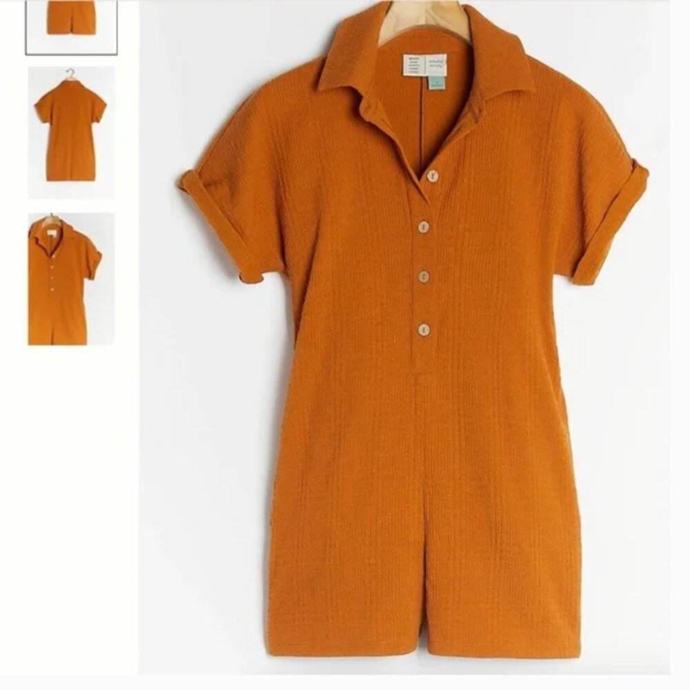 ⭐️ Michaela Henley Collared Button Up Boho Chic Hipster Art Deco Farm Hip Romper